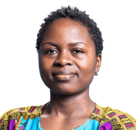 smiling African lady with short hair