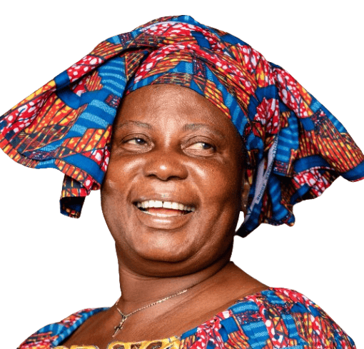 matured african woman with african scarf and dress